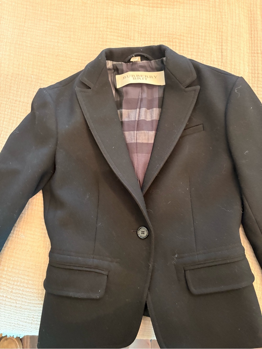 Burberry Black Women's Single-Button Tailored Blazer